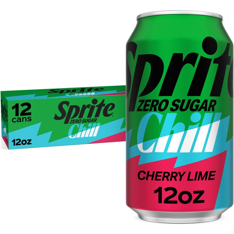 Sprite® Chill Zero Sugar Cherry Lime Natural Flavor Soda Soft Drink Cans, 12 fl oz, 12 Pack - Image 1